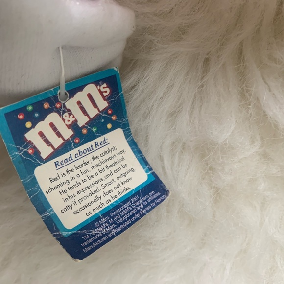 VTG Y2K Nanco Red M&M’S Candy Stuffed Plush Toy With Tags 13" - Picture 10 of 10